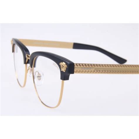 gold frame versace eyeglasses|black and Gold Versace glasses.